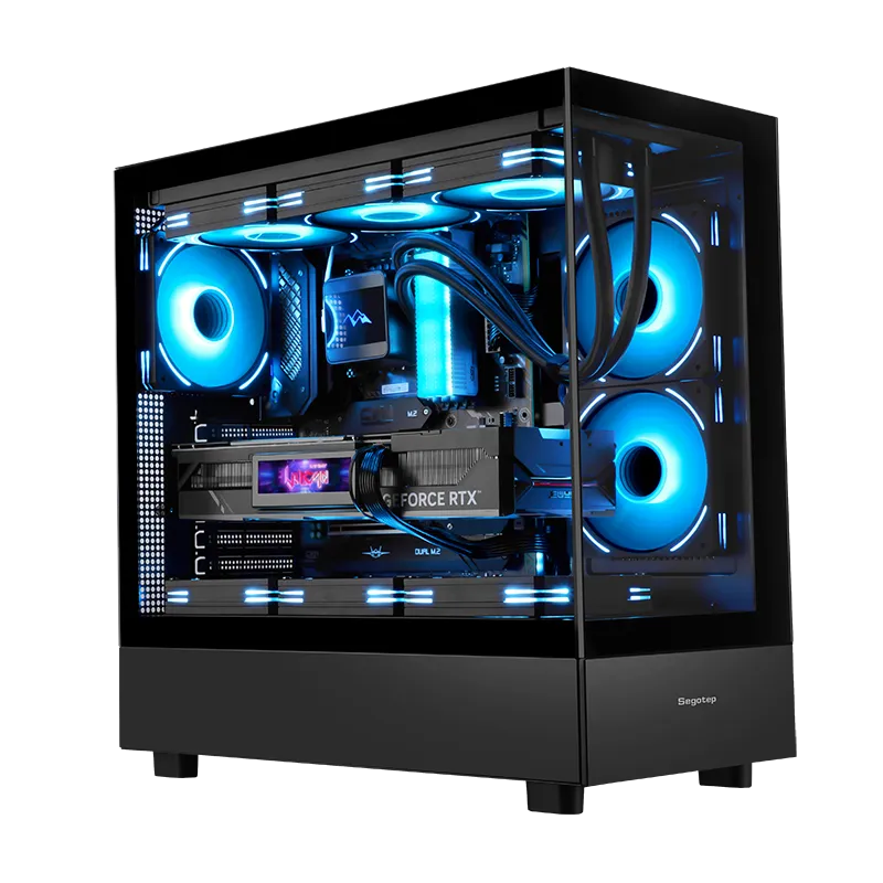 Case Segotep Endura Pro+ Negro | Vista Panorámica | E-ATX ATX mATX ITX | 3 Ventiladores