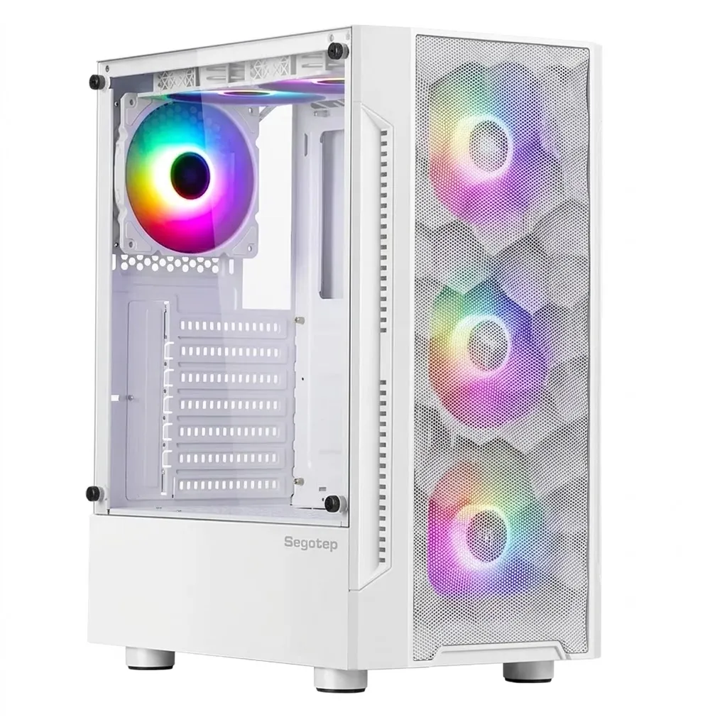 Case Segotep Flexi 1 Blanco | ATX / M-ATX / ITX | Vista de Cristal | 3 Ventiladores