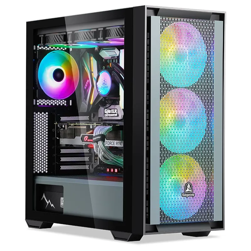 Case Segotep Gank 360 Negro | E-ATX / ATX / M-ATX / ITX | 3 Ventiladores
