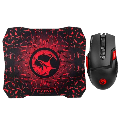 KIT MARVO SCORPION MOUSE+MOUSE PAD M355G1