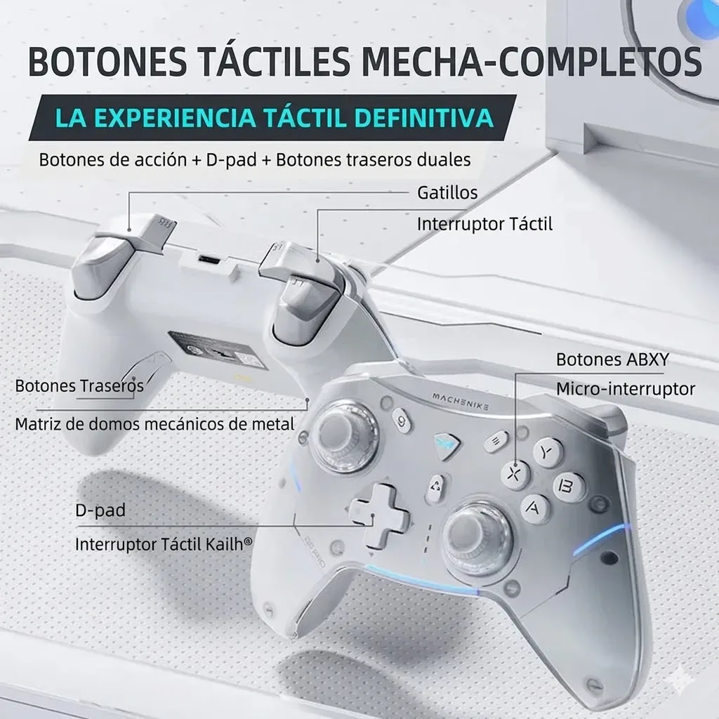 Mando Machenike G5 Pro Max SE Blanco | Joysticks Hall Effect | Latencia Ultra Baja